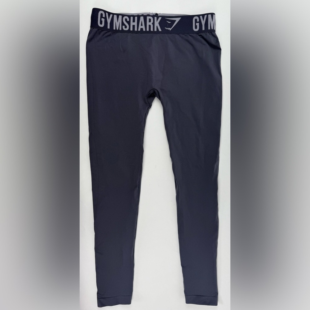 Gymshark Smokey Gray Logo Waistband Leggings Stretch Activewear Size S - Picture 2 of 4